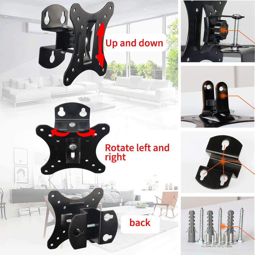 Tilt Swivel TV Bracket Universal for 12&rdquo;-26&ldquo; inch Wall Mount Stable Hanging Living Room