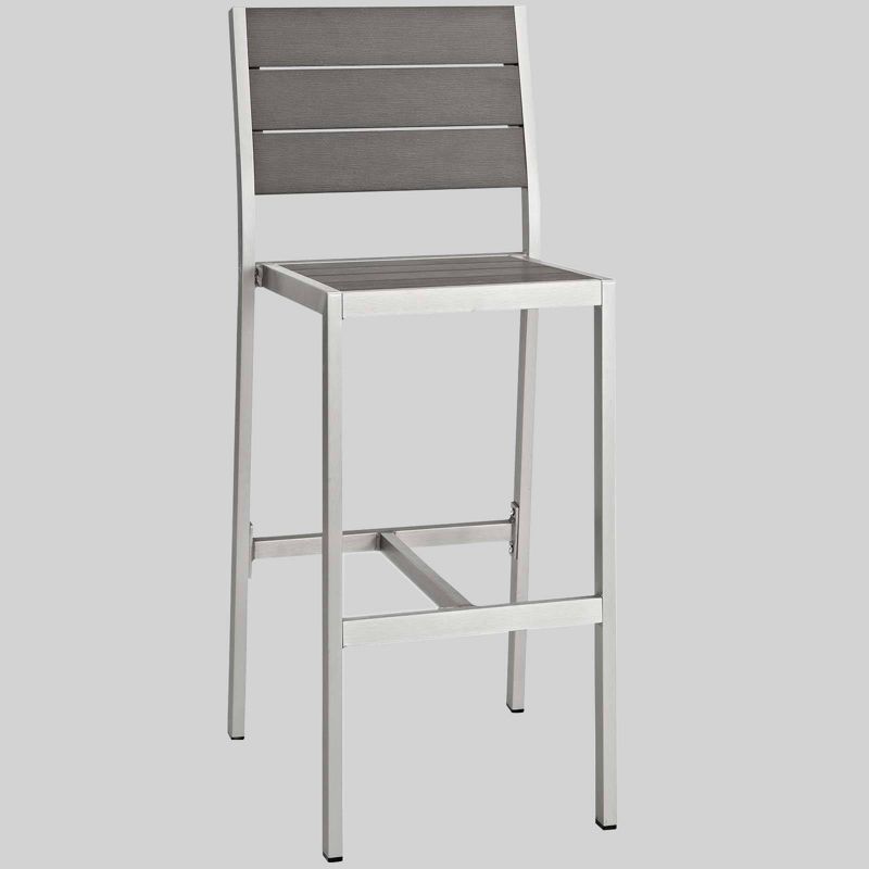 Shore 3pc Outdoor Aluminum Patio Pub Set Gray - Modway