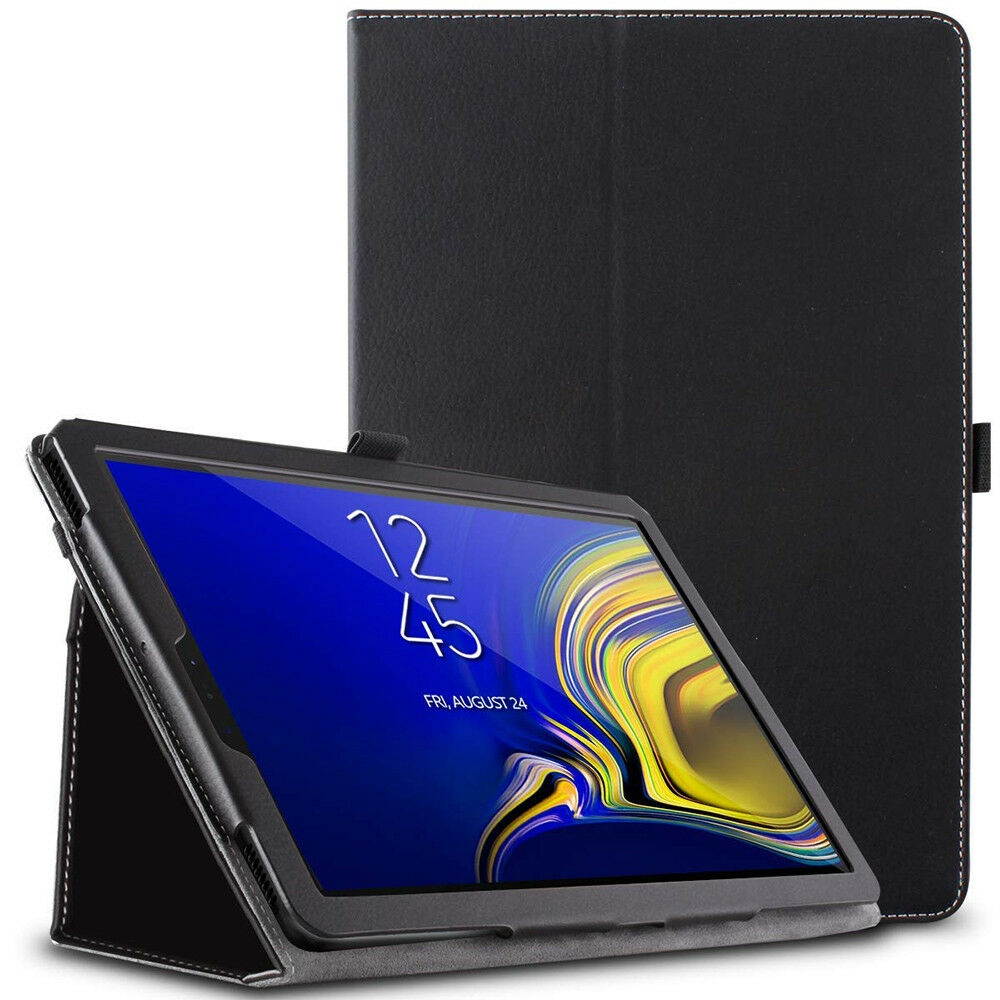 Leather Case For Galaxy Tab S4 10.5 Tablet Cover [w/Auto Sleep/Wake] Black