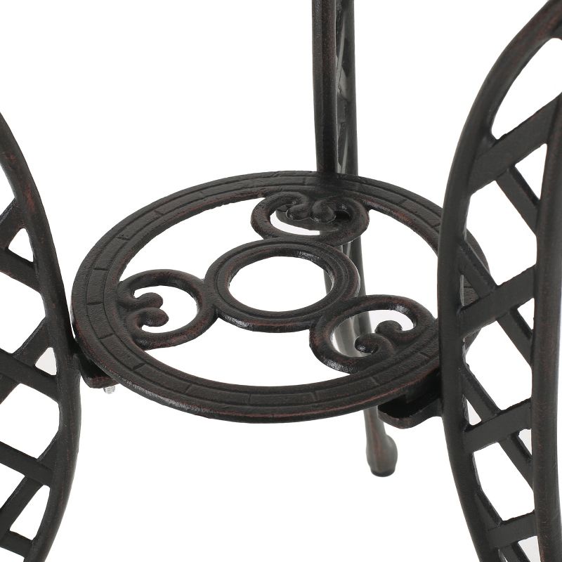La Sola 3pc Metal Bistro Set - Black/Bronze - Christopher Knight Home