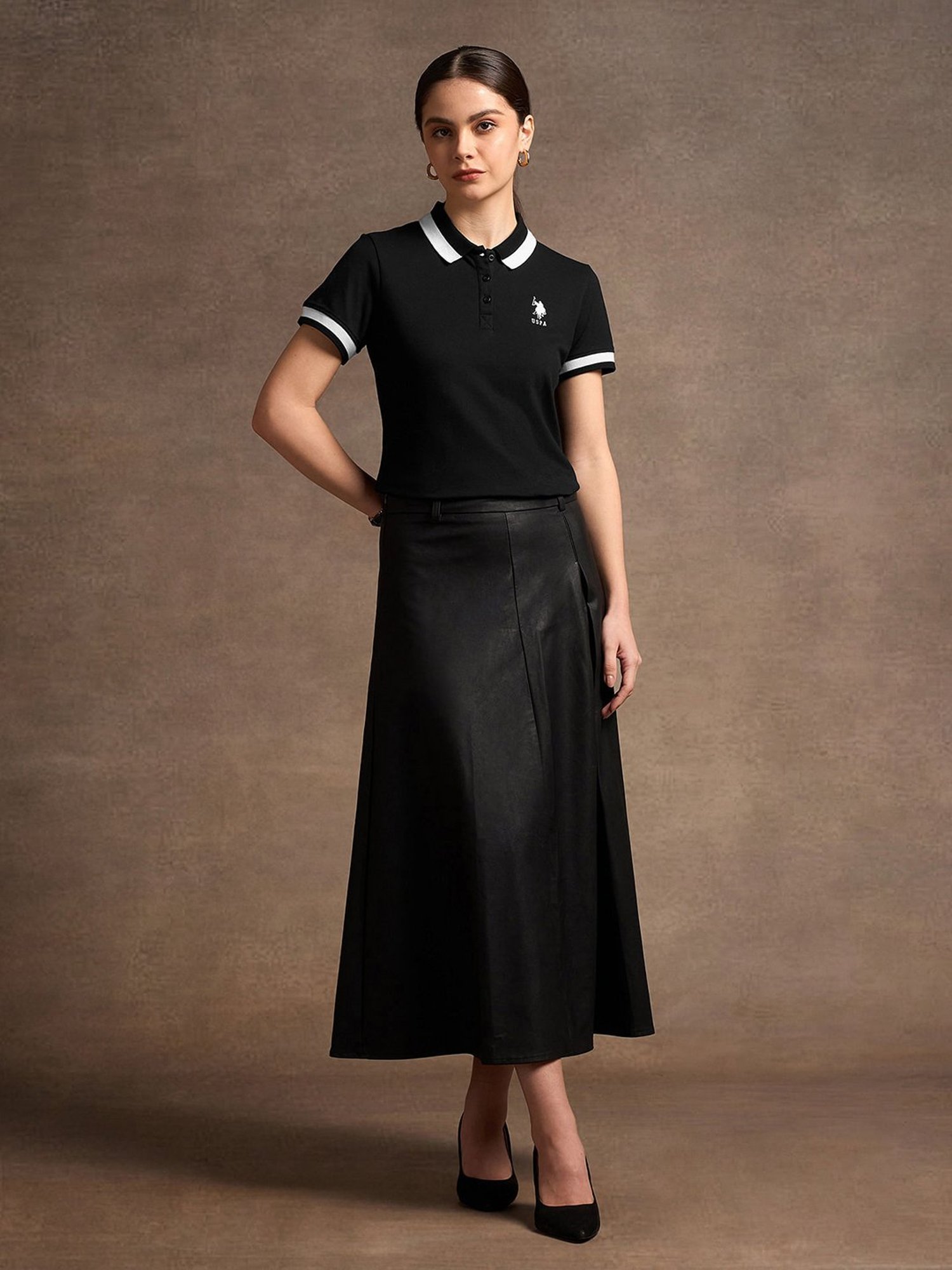 U.S. Polo Assn. Black Logo Print Polo T-Shirt