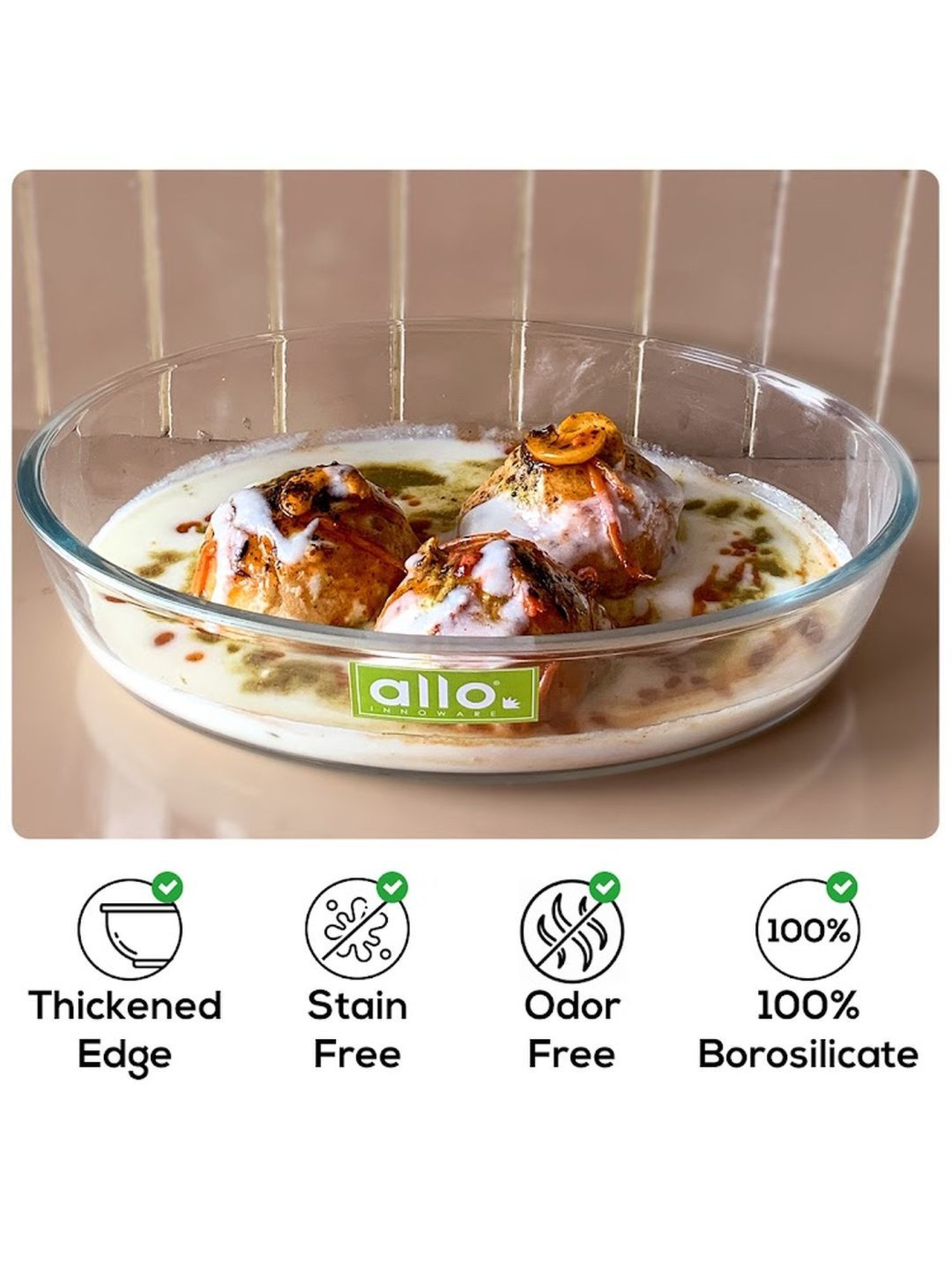 Borosilicate Oval Glass Baking Dish, Baking Tray, Oven and Microwave Safe