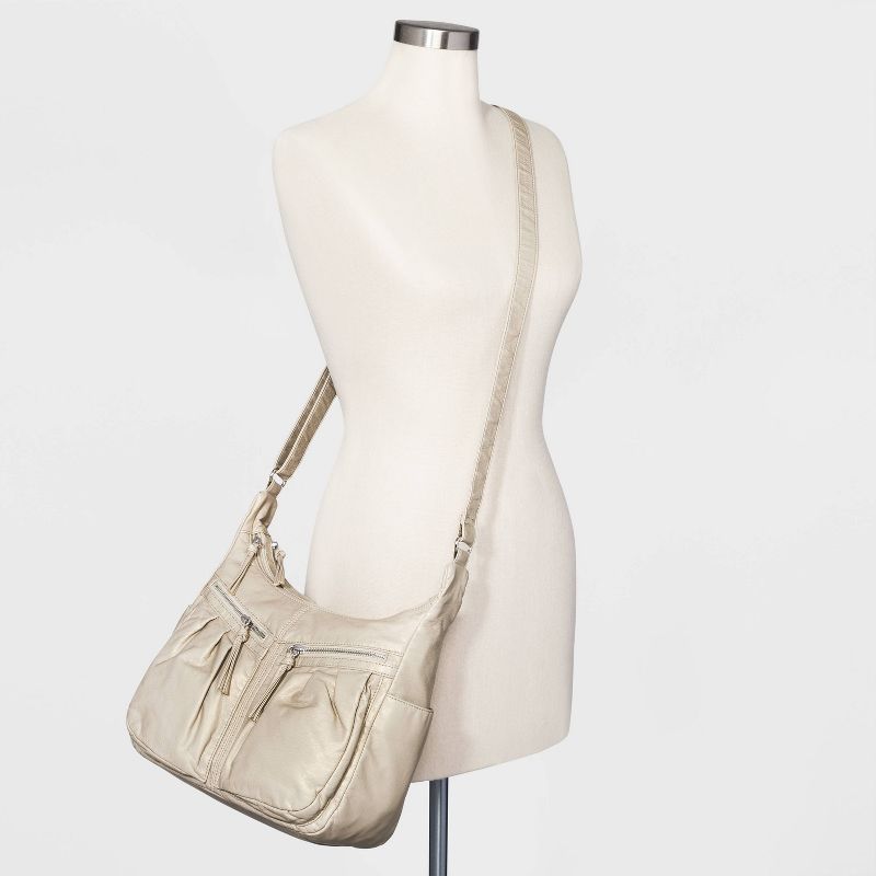 Bueno Zip Closure Crossbody Bag - Off White