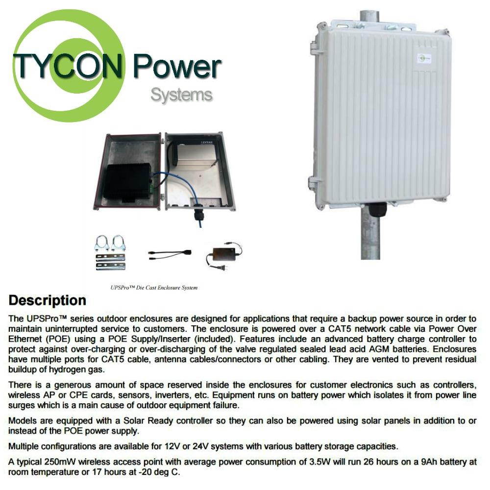 Tycon Power (UPS-DC1248-9) UPS Pro Outdoor Backup Power System 12V 9AH