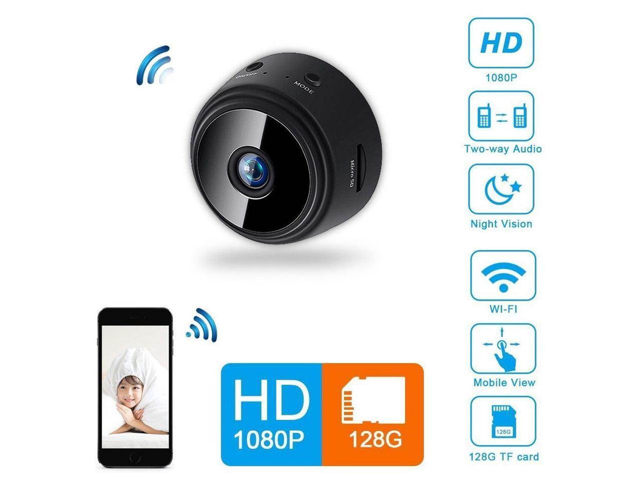 Mini Spy Hidden Camera, TOLEAP 1080P Full HD Wireless WiFi Security Video Camera with Night Vision and Motion Detection, Portable Tiny Nanny Cam with Monitor Phone App for Car Indoor Outdoor Home