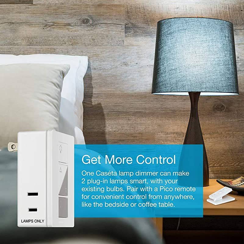 Caseta Smart Home Plugin Lamp Dimmer Switch Works with Alexa Apple HomeKit and The Google Assistant | PD3PCLWH | White