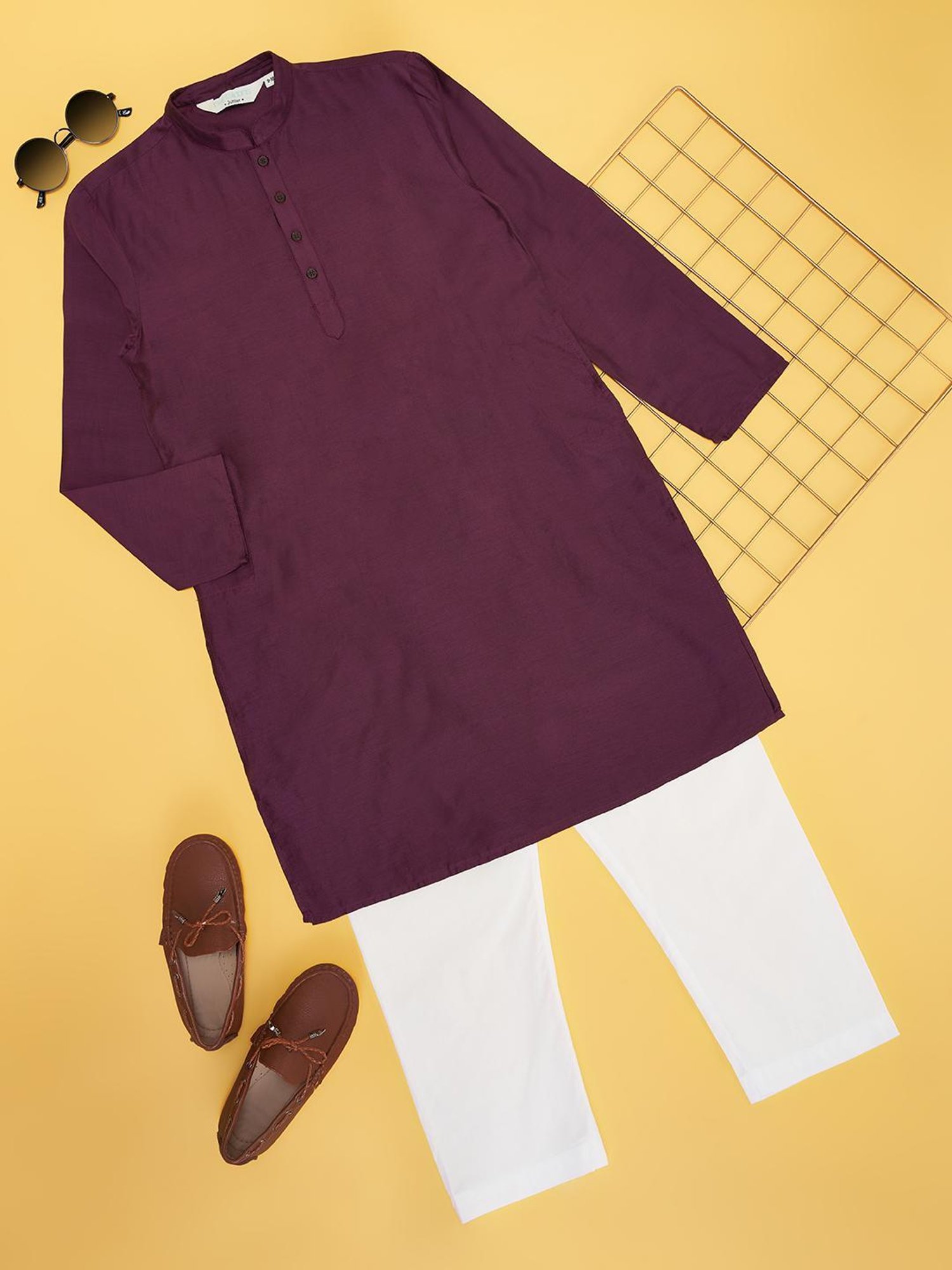 Indus Route by Pantaloons Purple Kurta & Pyjama Set