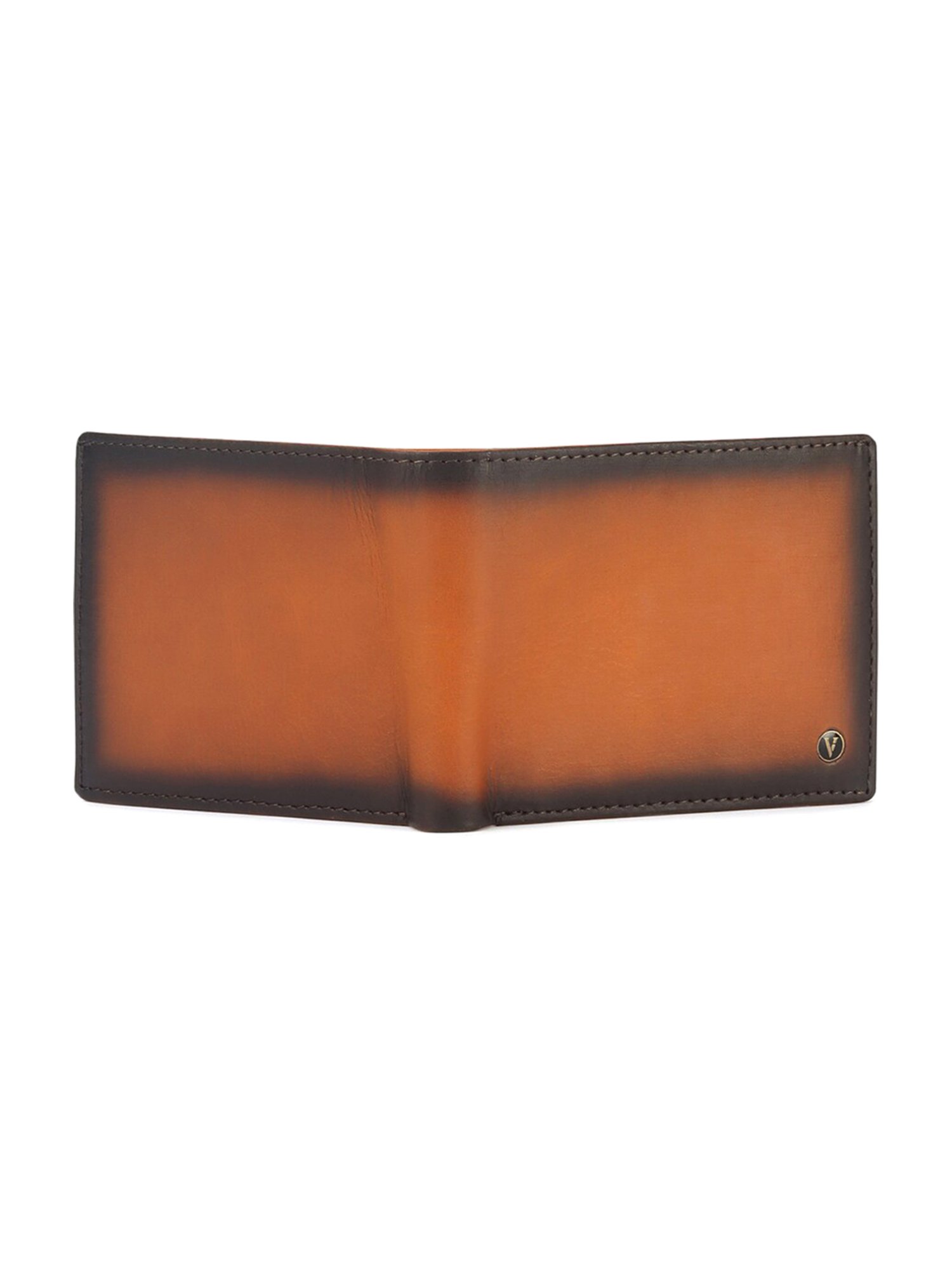 Van Heusen Brown Printed Leather Bi-Fold Wallet for Men