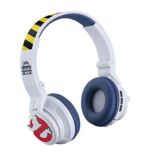 Ghostbusters Wireless Headphones with Microphone for Video Call or Zoom Meeting, Volume Reduced Bluetooth Headphones to Protect Hearing, for Fans of Ghostbusters Merchandise