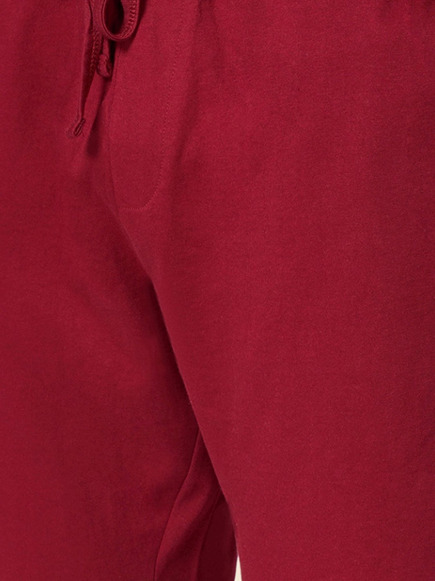 Ajile by Pantaloons Wine Cotton Slim Fit Lounge Shorts