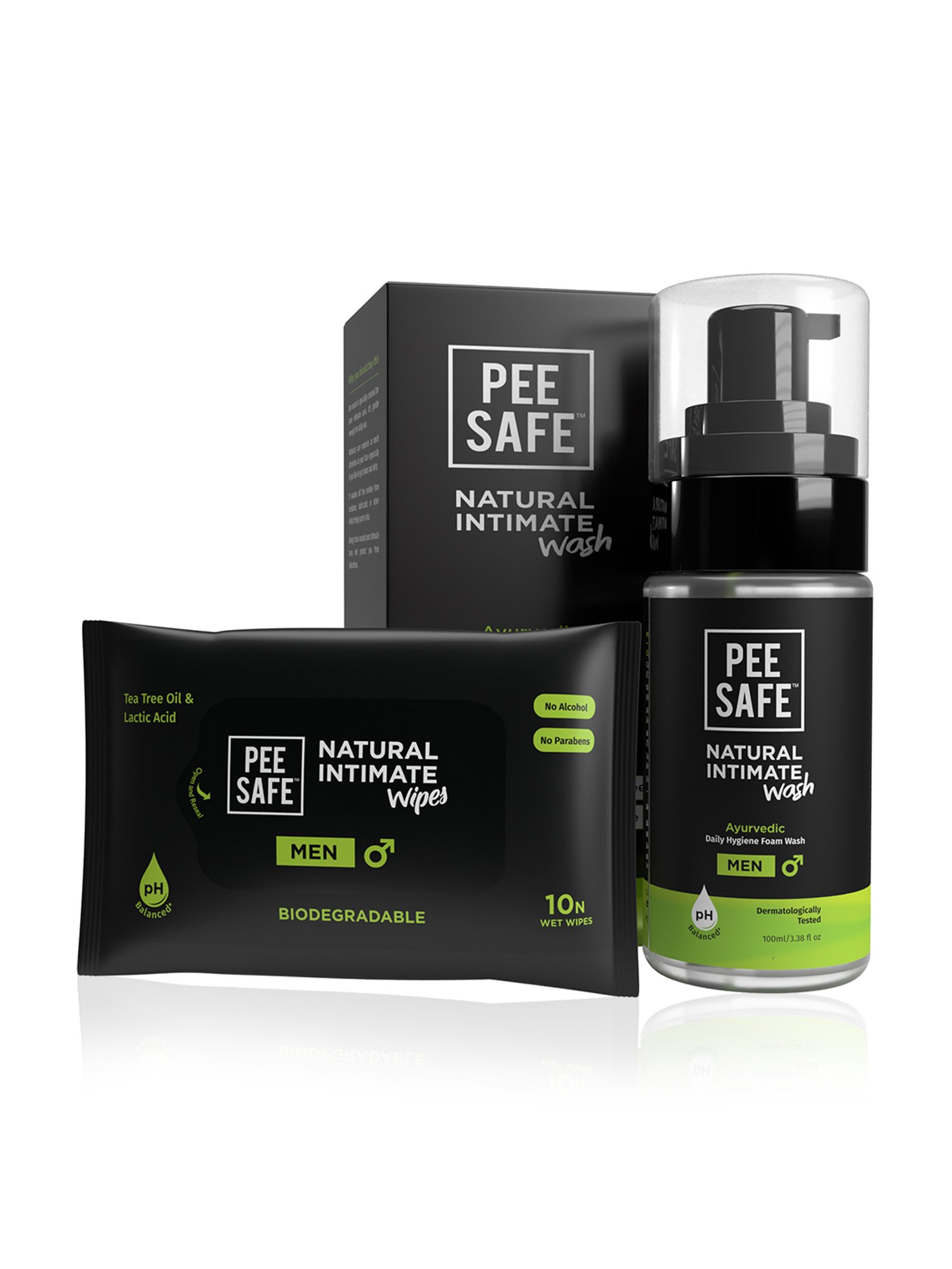 Pee Safe Men's Wash & Intimate Wipes - Pack of 10