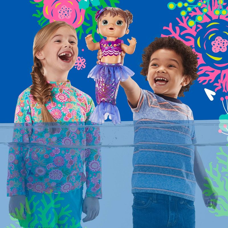 Baby Alive Shimmer 'n Splash Mermaid Baby Doll - Purple Fin