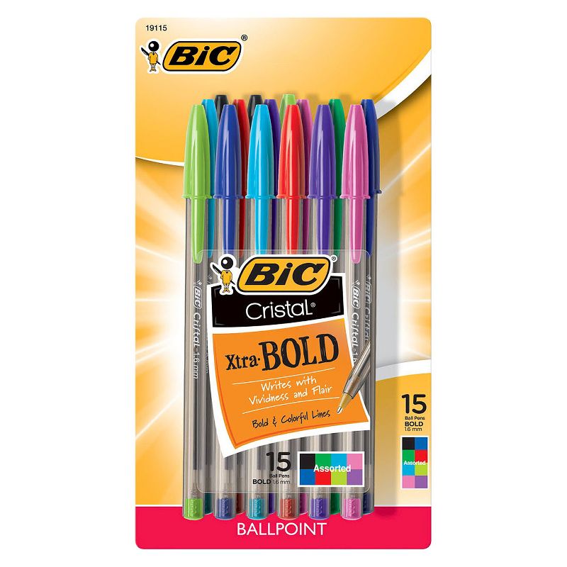 BIC Xtra Bold Ballpoint Pens, 15ct - Multicolor