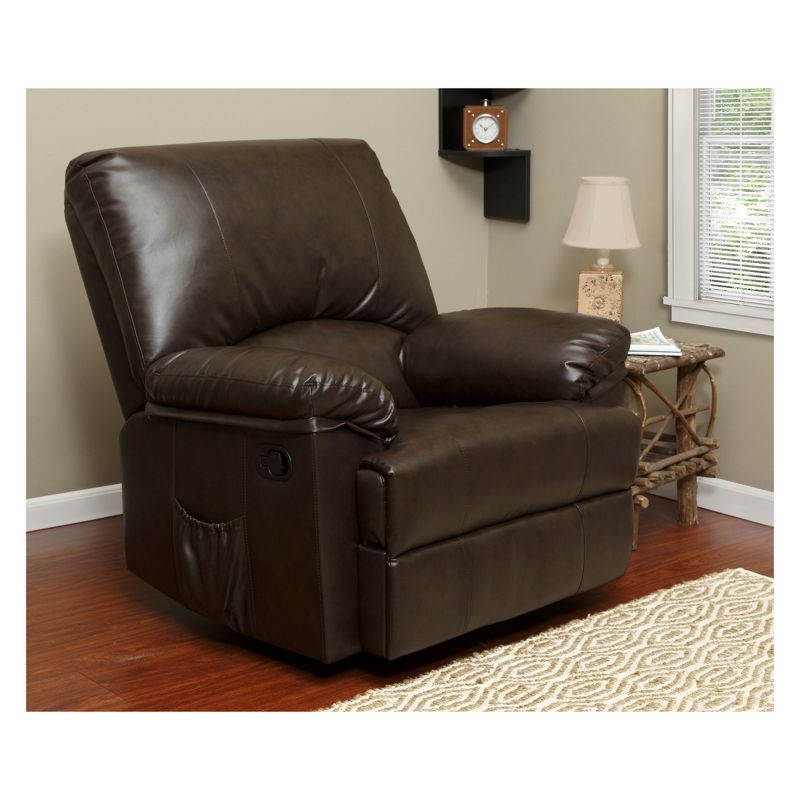 8pc Massage Rocker Recliner Bonded Leather Marbled Brown - Relaxzen