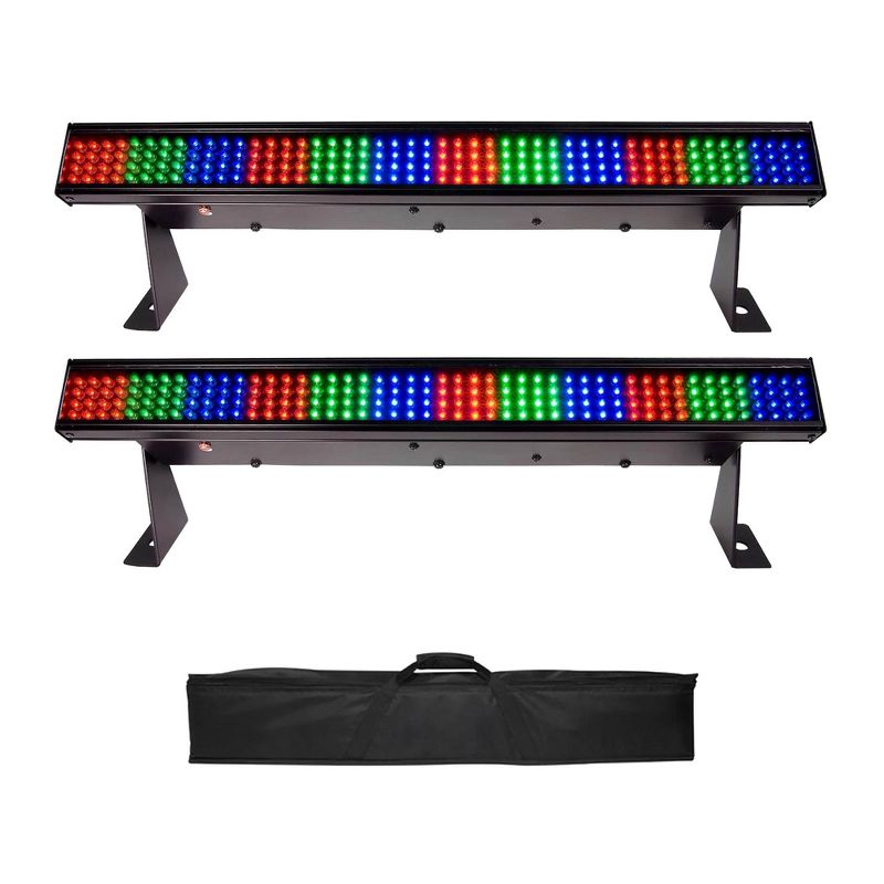 Chauvet Colorstrip Mini 19" DMX LED Stage Wash Bar Light, 2 Pack + Carry Case