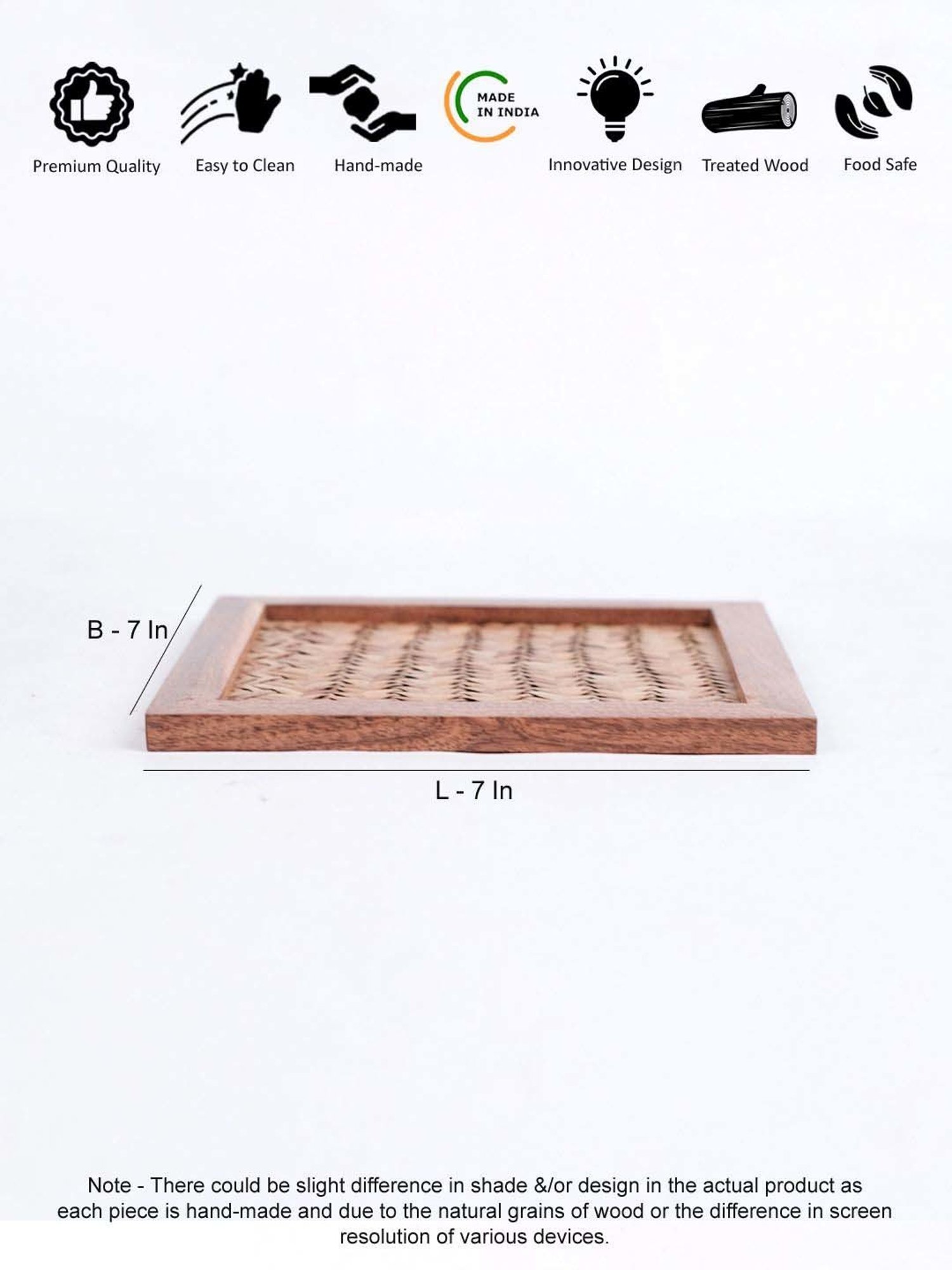 Karo Tapi Printed Multicolor Wood Coasters - Set of 6