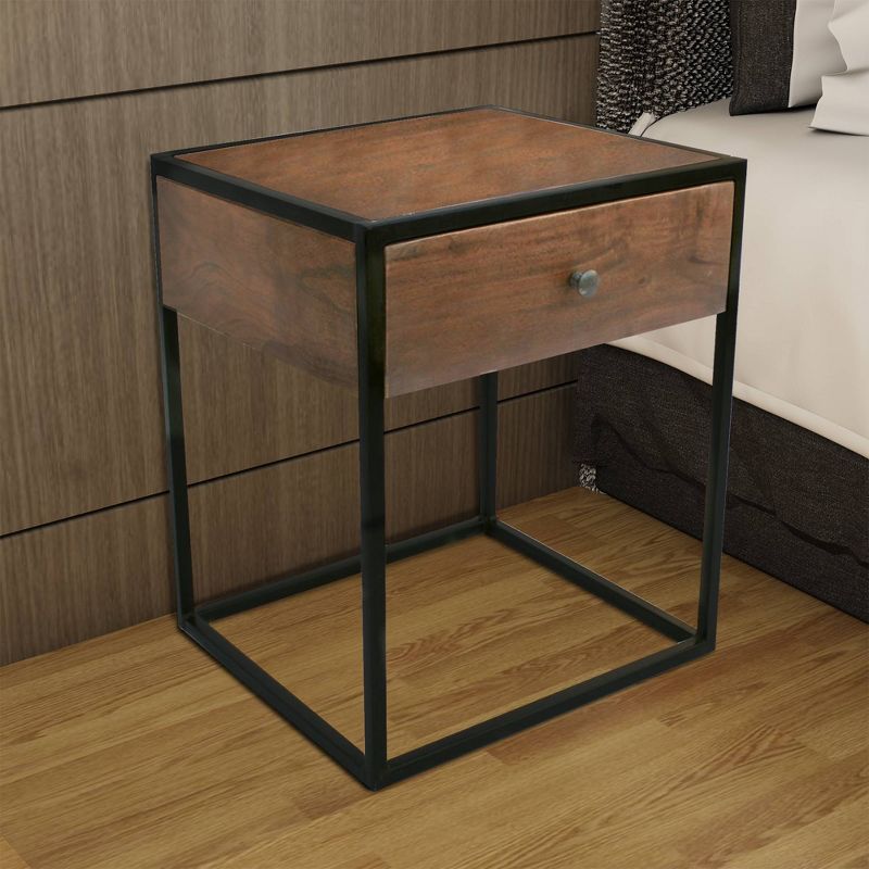 Wooden End Table Caramel - The Urban Port