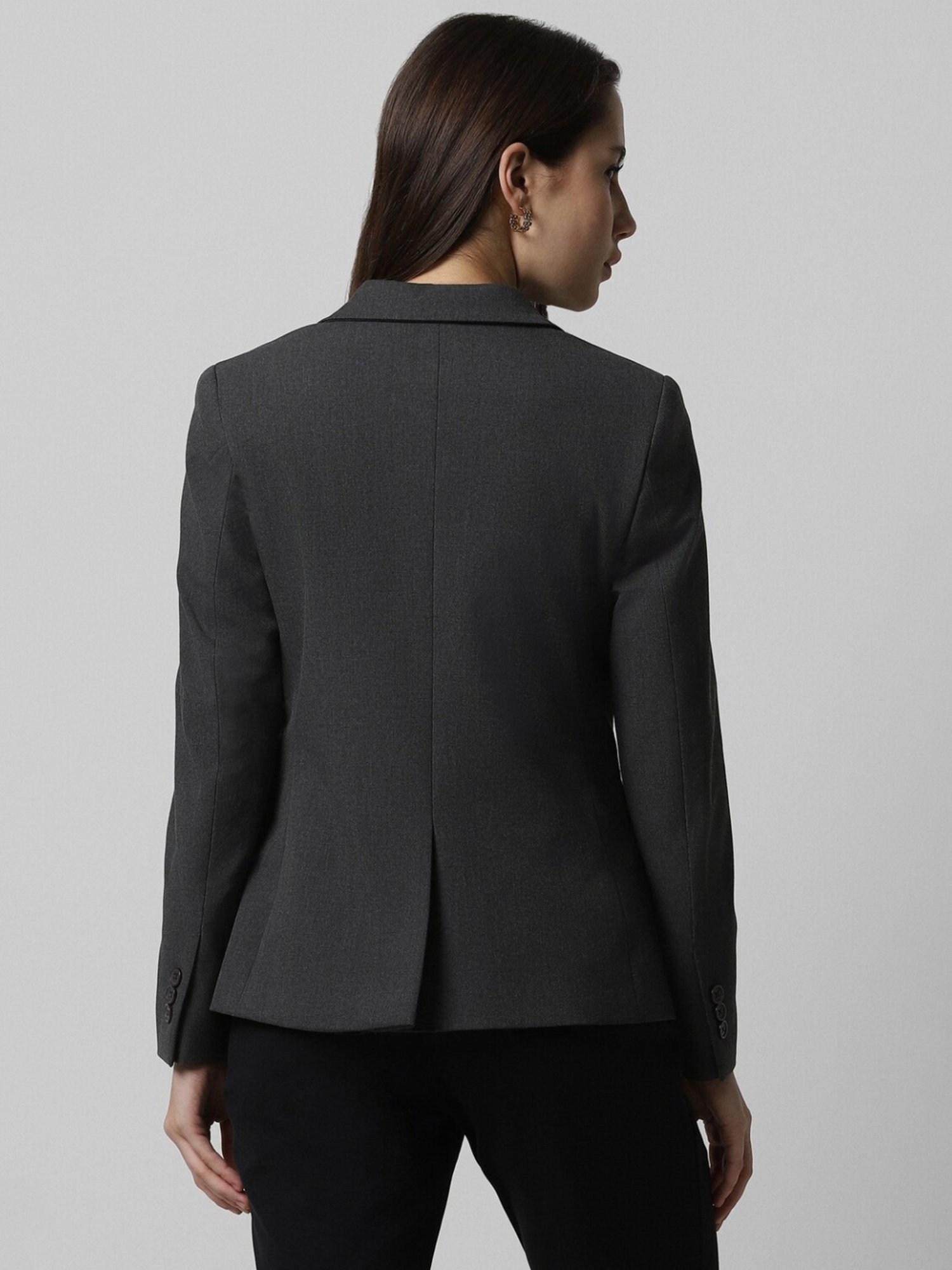 Van Heusen Grey Regular Fit Formal Blazer