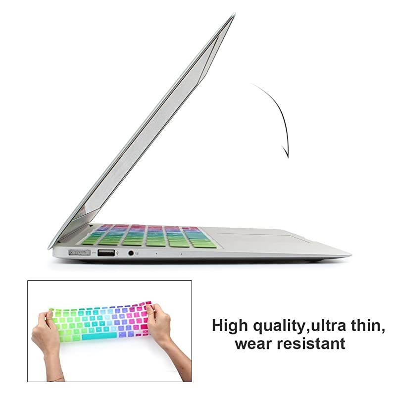 New Ombre Color Keyboard Cover Protector Silicone Skin for MacBook Air 13 MacBook Pro 13 15 17 with or wOut Retina Display Rainbow
