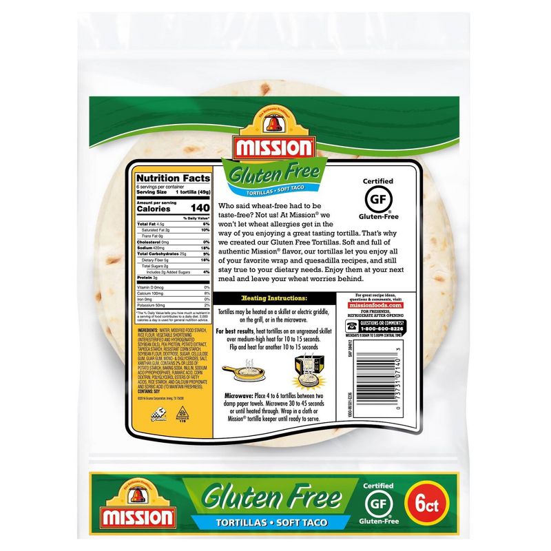 Mission Taco Size Gluten Free Tortillas - 10.5oz/6ct