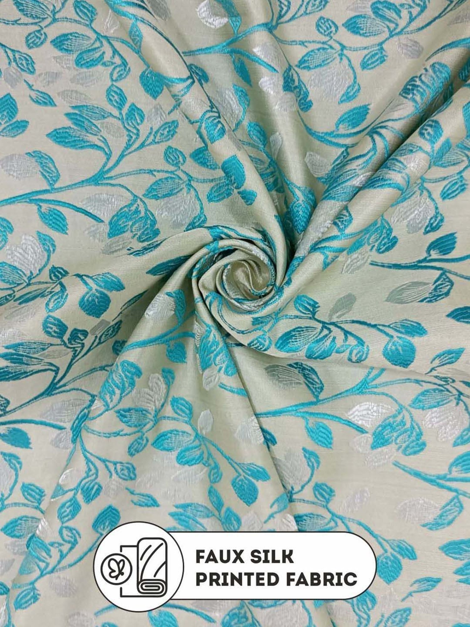 Bianca EL`PESSO Silver & Green Faux Silk 5 Ft. Window Curtain