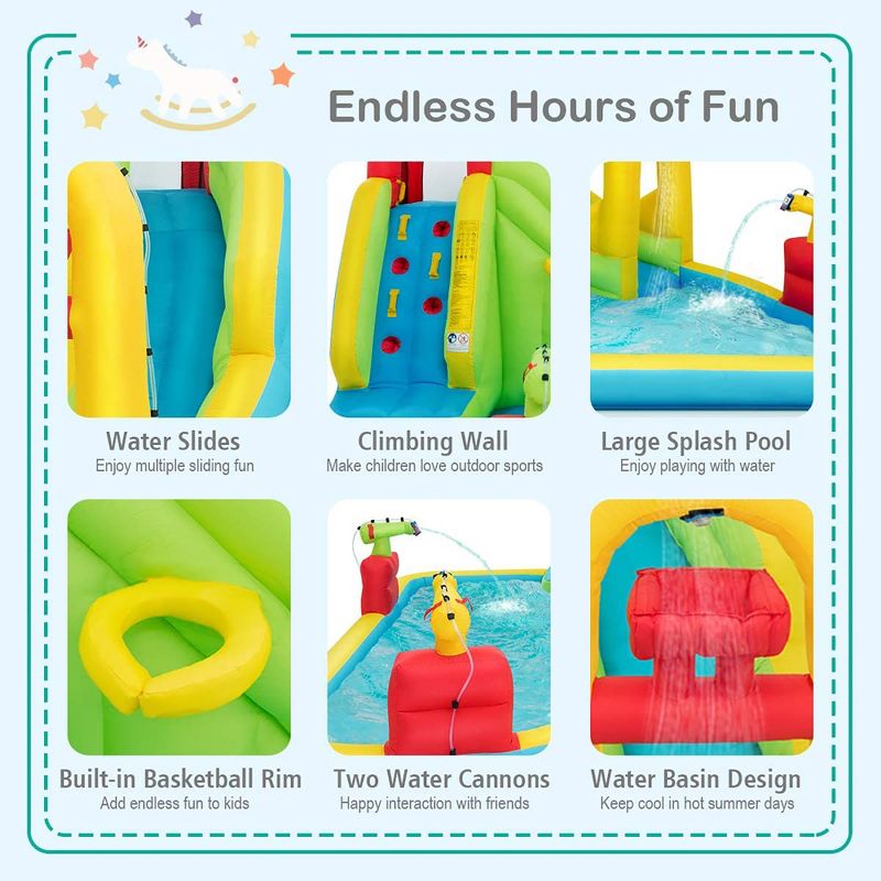 Costway Inflatable Water Slide Kids Bounce House w/480w Blower