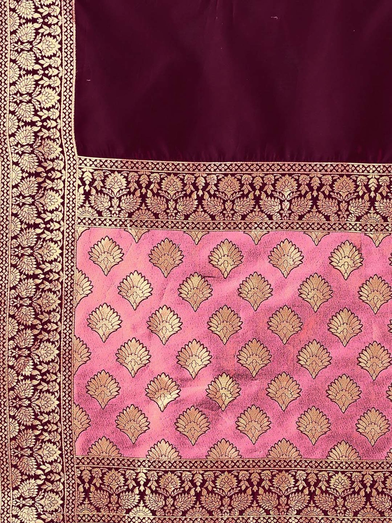 PURVAJA Pink Woven Lehenga Choli Set With Dupatta