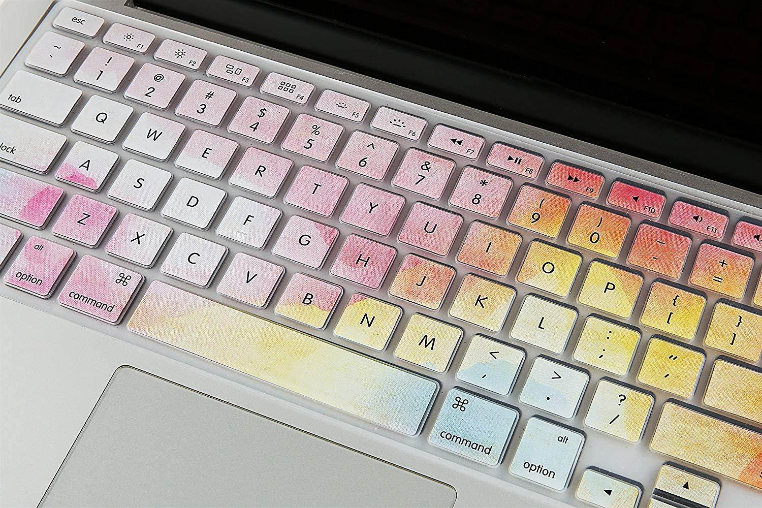 KEC Laptop Case for MacBook Pro 13" (2018/2017/2016) w/ Keyboard Cover Plastic Hard Shell A1989/A1706/A1708 Touch Bar (Rainbow Mist)