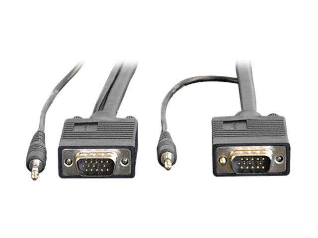 TRIPP LITE 10 ft. SVGA/VGA Monitor Cable HD15M to HD15M w/Built-in 3.5mm Audio Connectors
