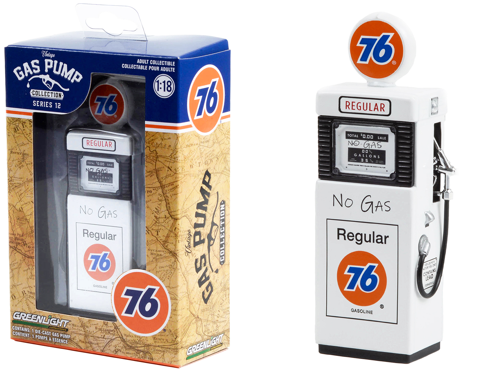 "Studebaker" Vintage Cylinder Gas Pump 1/18 Diecast Replica by Road Signature