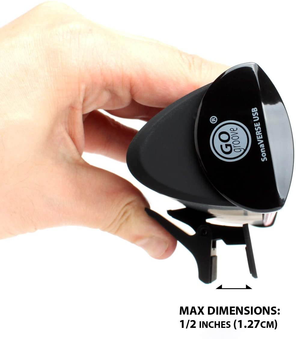 GOgroove SonaVERSE USB Speakers for Laptop Computer - USB Powered Mini Sound Bar with Clip-On Portable External Speaker Design for Monitor, One Cable for Digital Audio Input and Power (Blue)