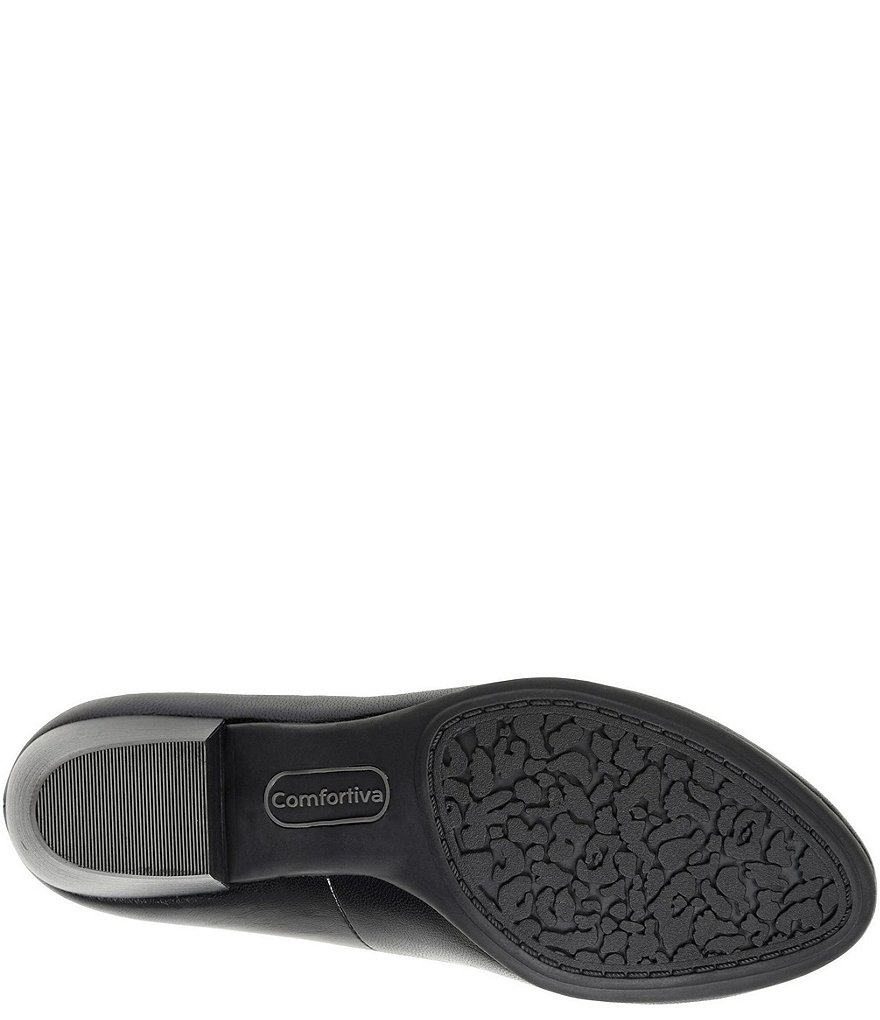 Comfortiva Amora Leather Block Heel Pumps