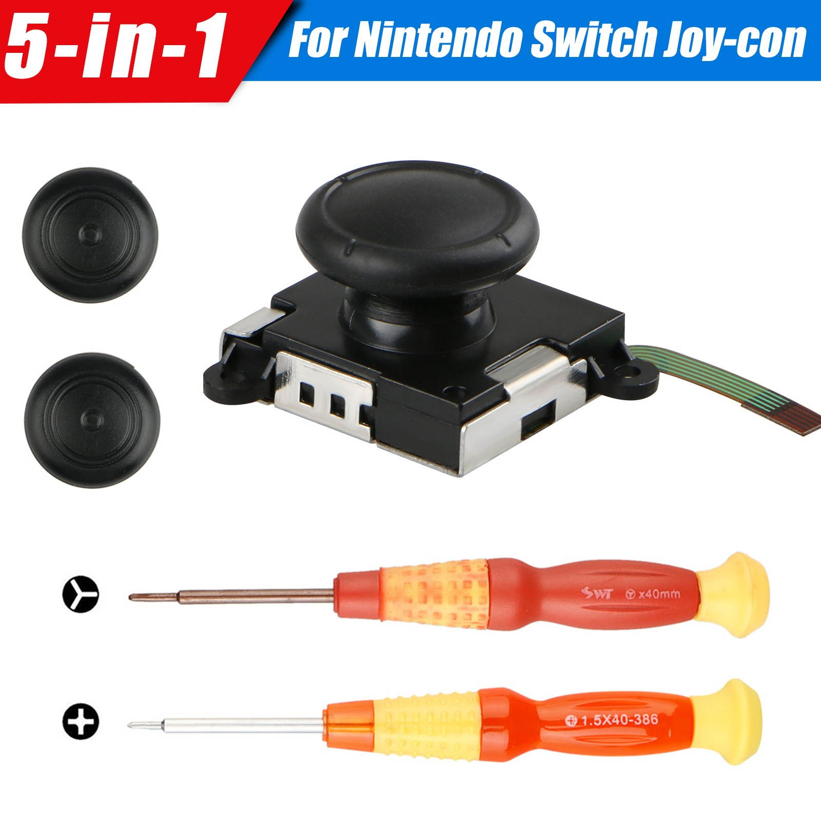 3D Analog Joystick Thumb Stick Replacement Tools Kit for  Switch Joy-Con
