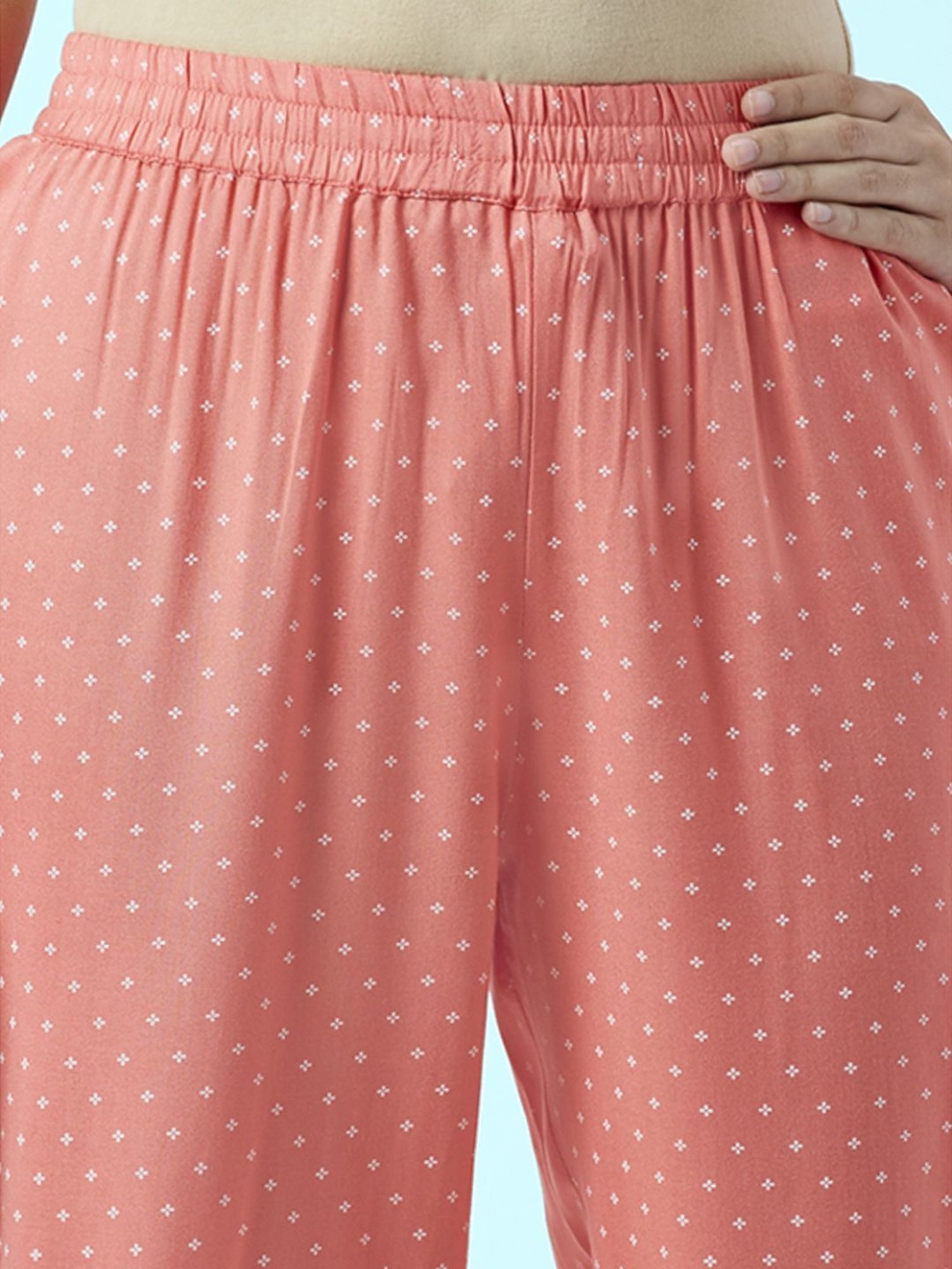 Rangmanch by Pantaloons Pink Printed Kurta Pant Set