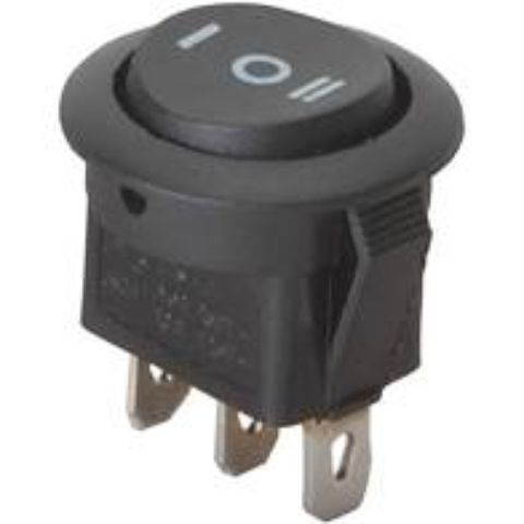 SPDT Automotive Round Rocker Switch Center Off Black by Parts Express