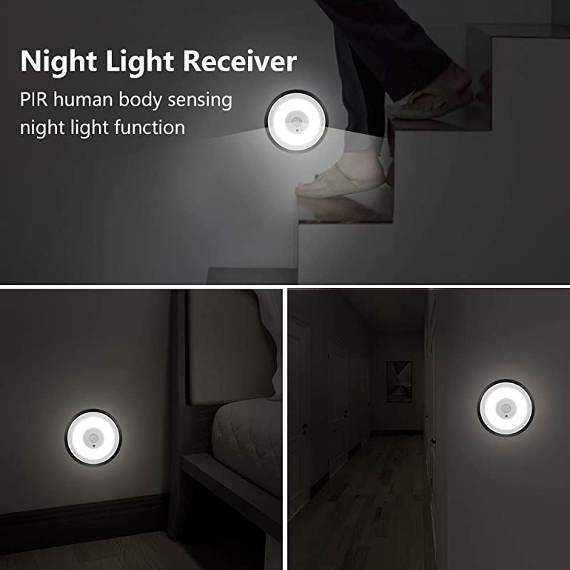 WiFi Video Doorbell Receiver  Camera Video Chime with 58 Ringtones 4 Adjustable Volume Levels Night Light Black Receiver Doorbell Receiver only