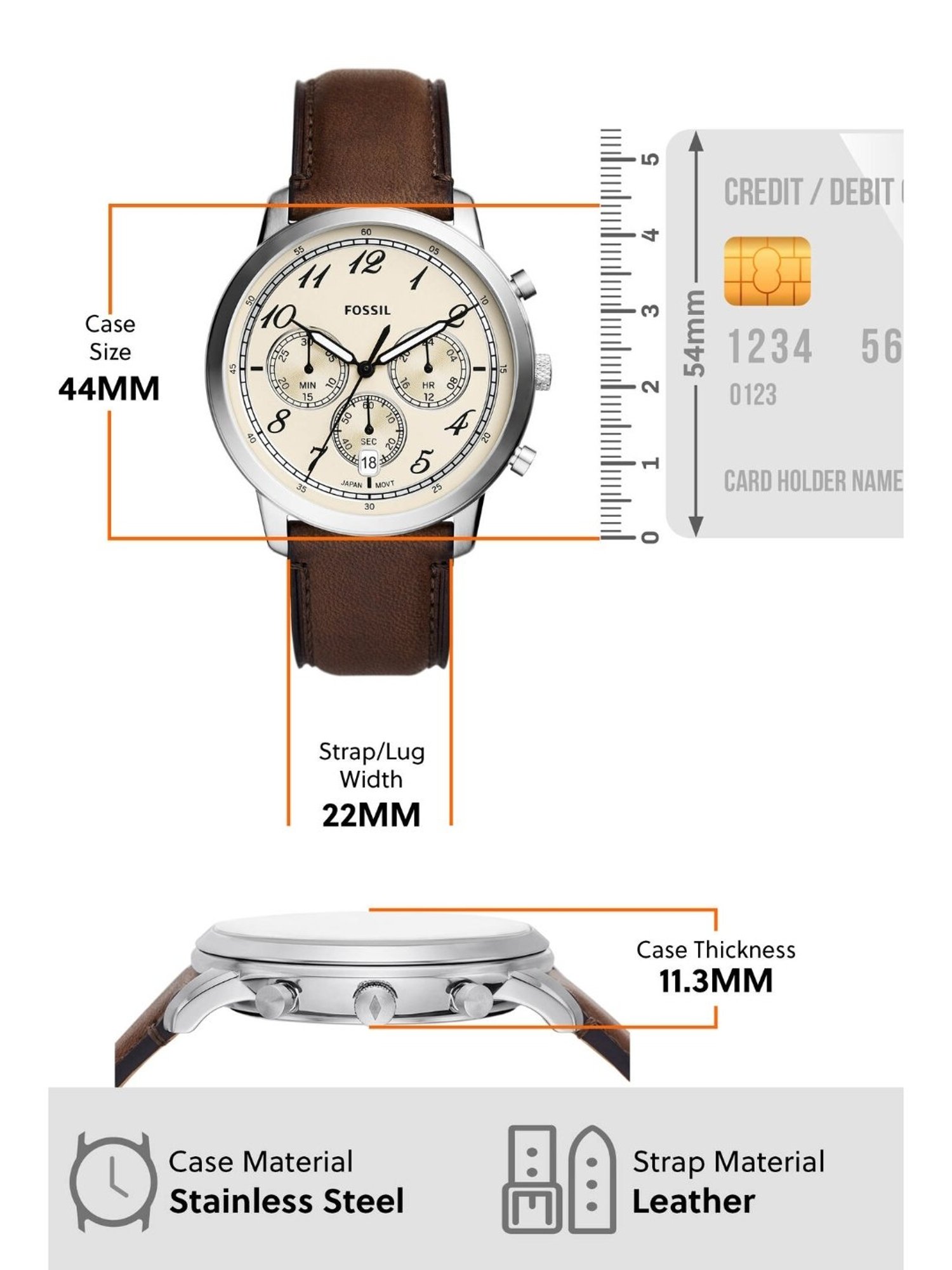 Fossil FS6022 Neutra Chronograph Watch for Men