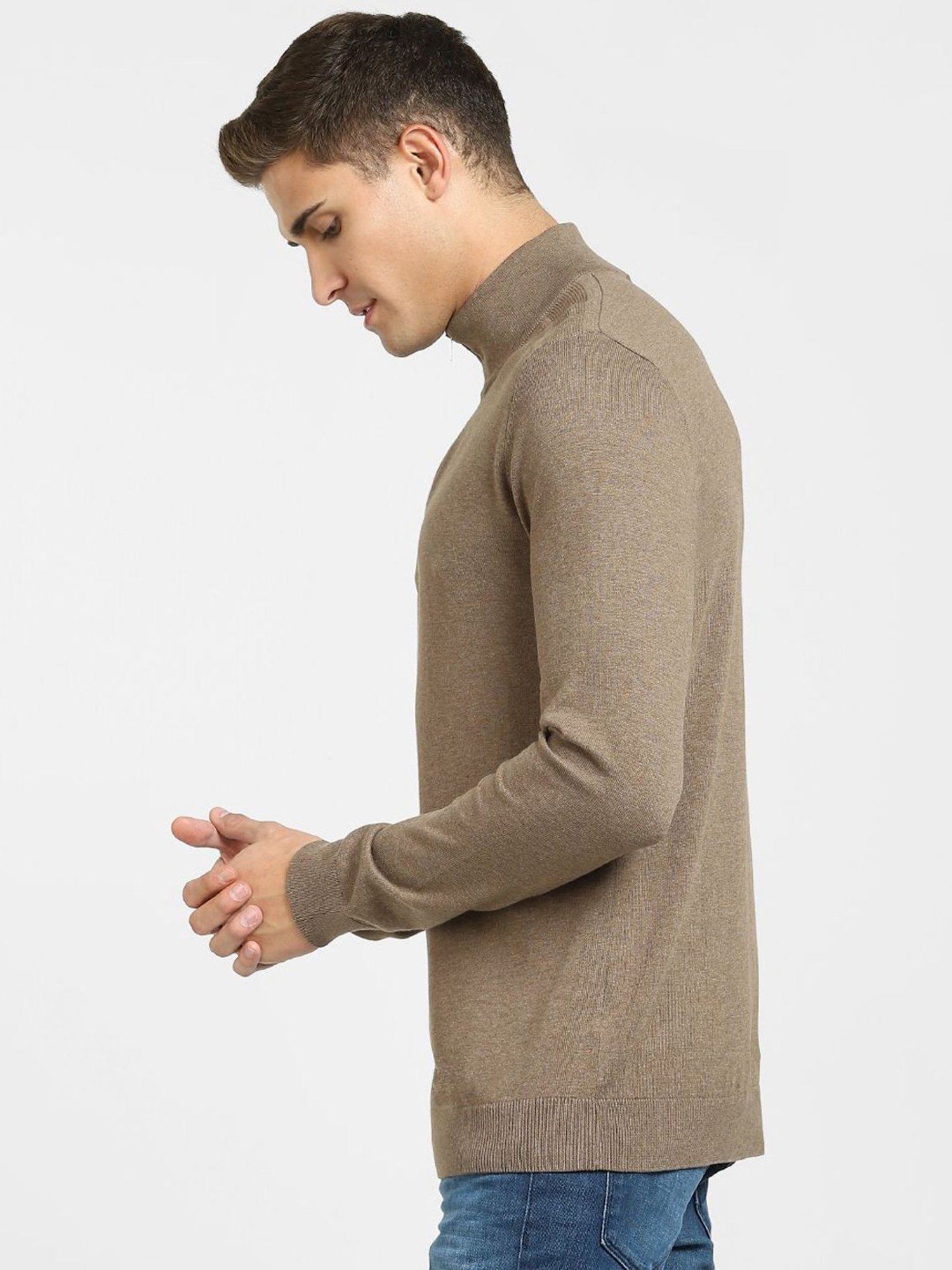 SELECTED HOMME Teak Cotton Regular Fit Sweater