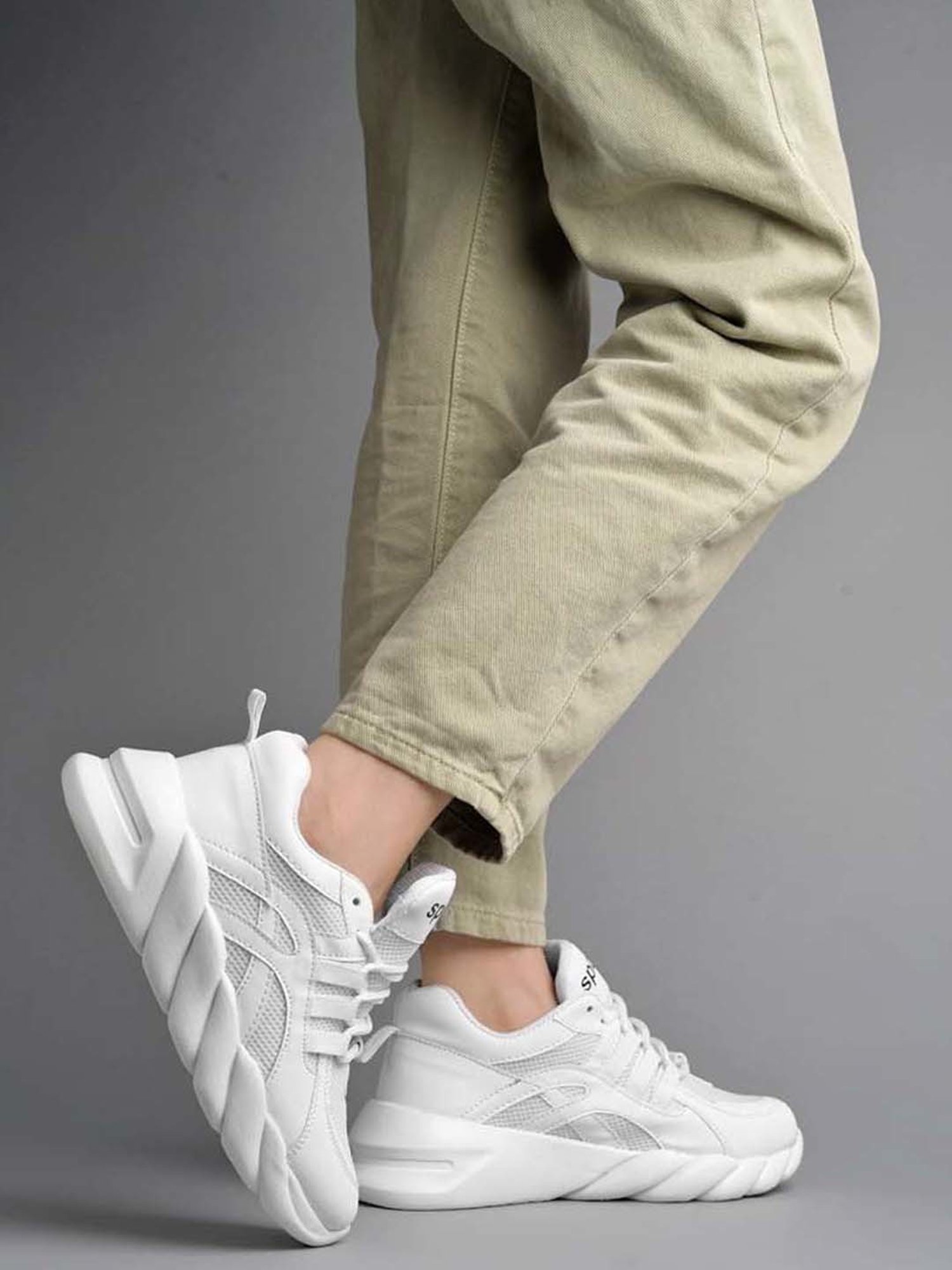 Shoetopia Kids White Casual Sneakers