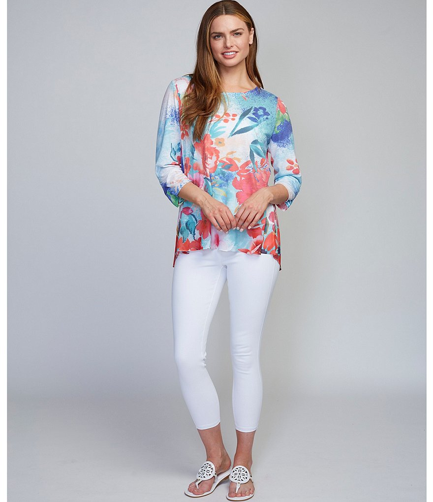 Ali Miles Jamie Crop Denim Skinny Leg Pull-On Jeggings