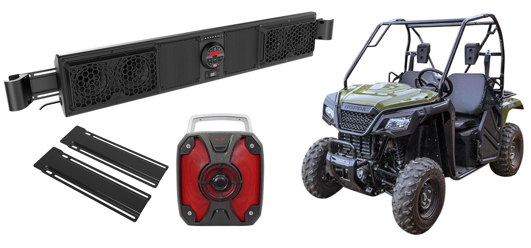 Honda Pioneer Four-Speaker Marine Rollbar Rollcage Soundbar System w/ Bluetooth
