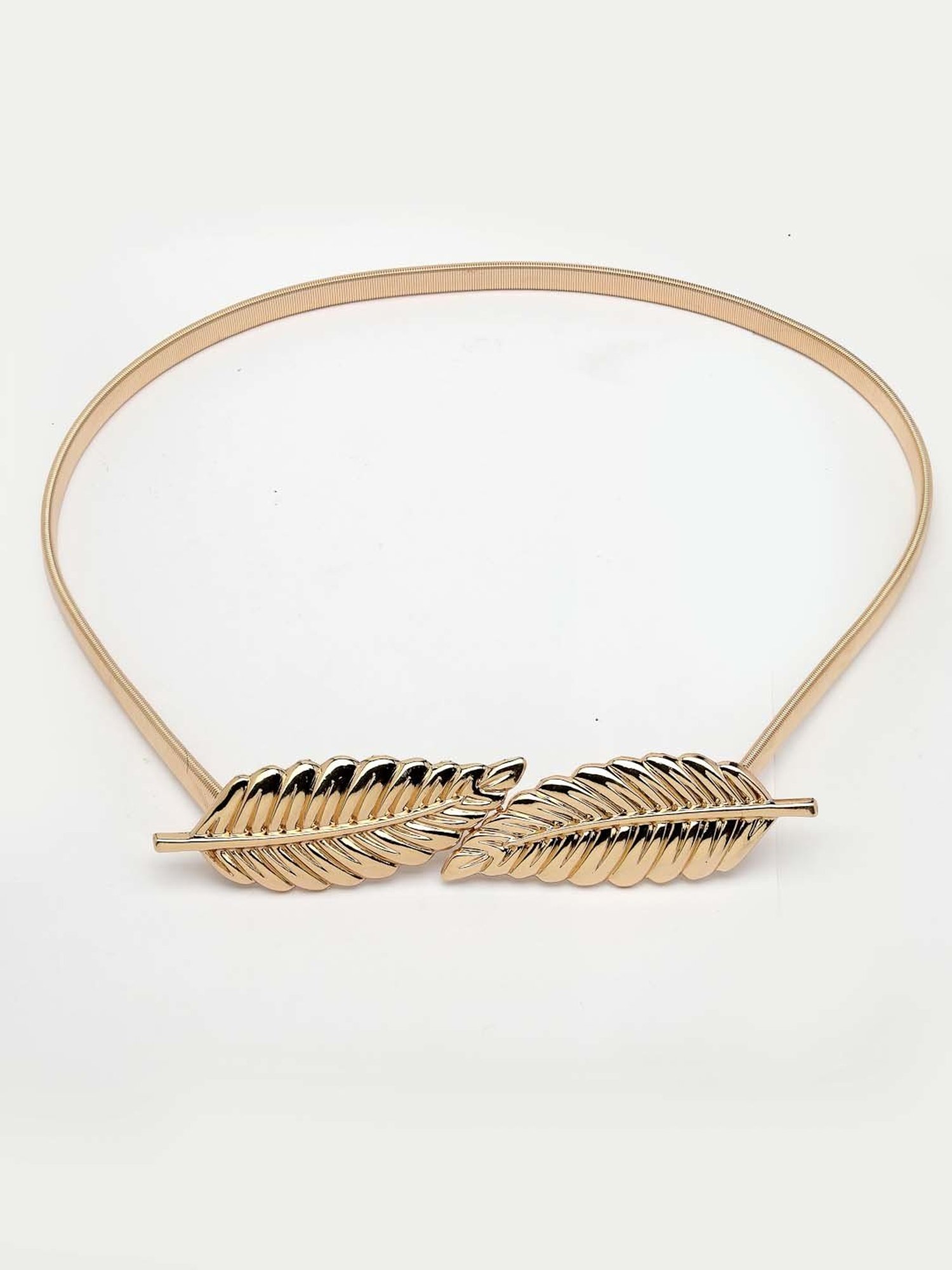 NVR Circular Gold Plated Stretchable Metal Belt for Women