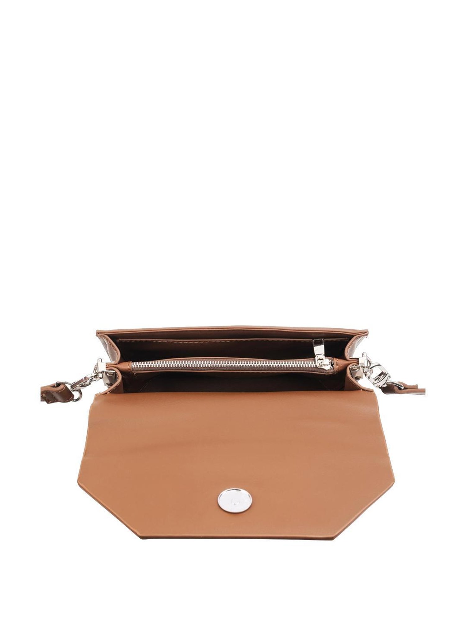 Angeline Brown Solid Medium Sling Handbag