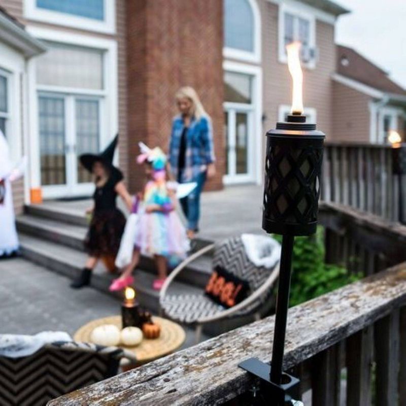 65" Urban Convertible Metal Larrice Patio Torch with Deck Clamp Bronze/Black - TIKI