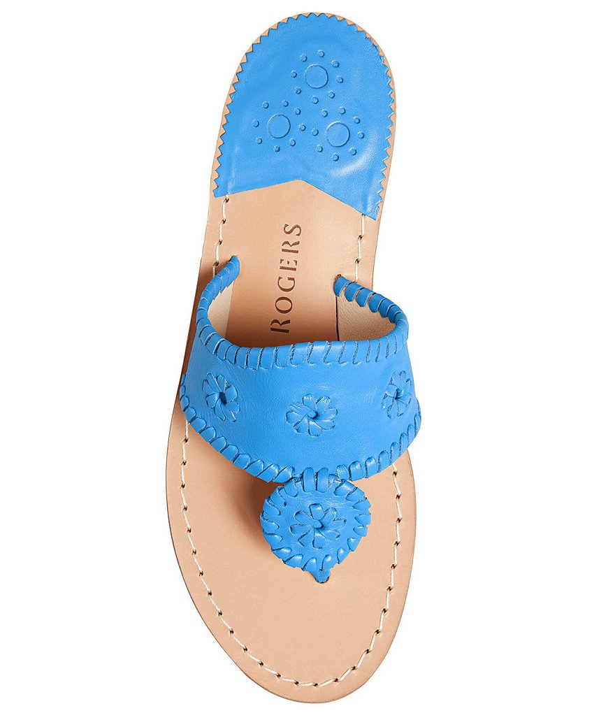 Jack Rogers Jacks Leather Flat Thong Sandals