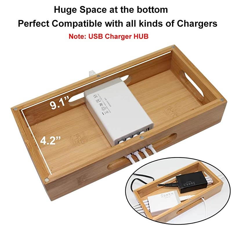 Charging Station Organizer for Multiple Devices amp Wood Desktop Docking Charging Stand Such As Cell Phone Tablets Phone Case and Watch Stand Pezin amp Hulin