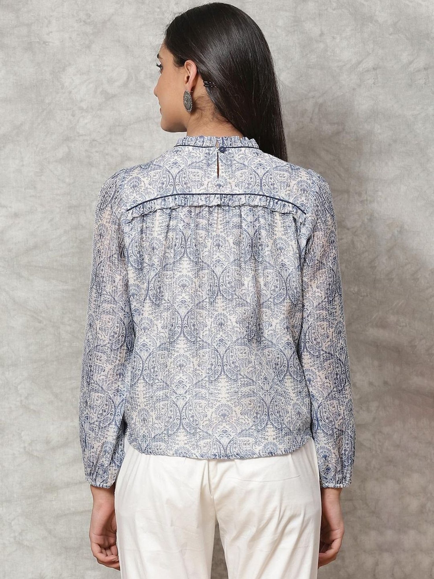 Rangriti Blue Printed Top