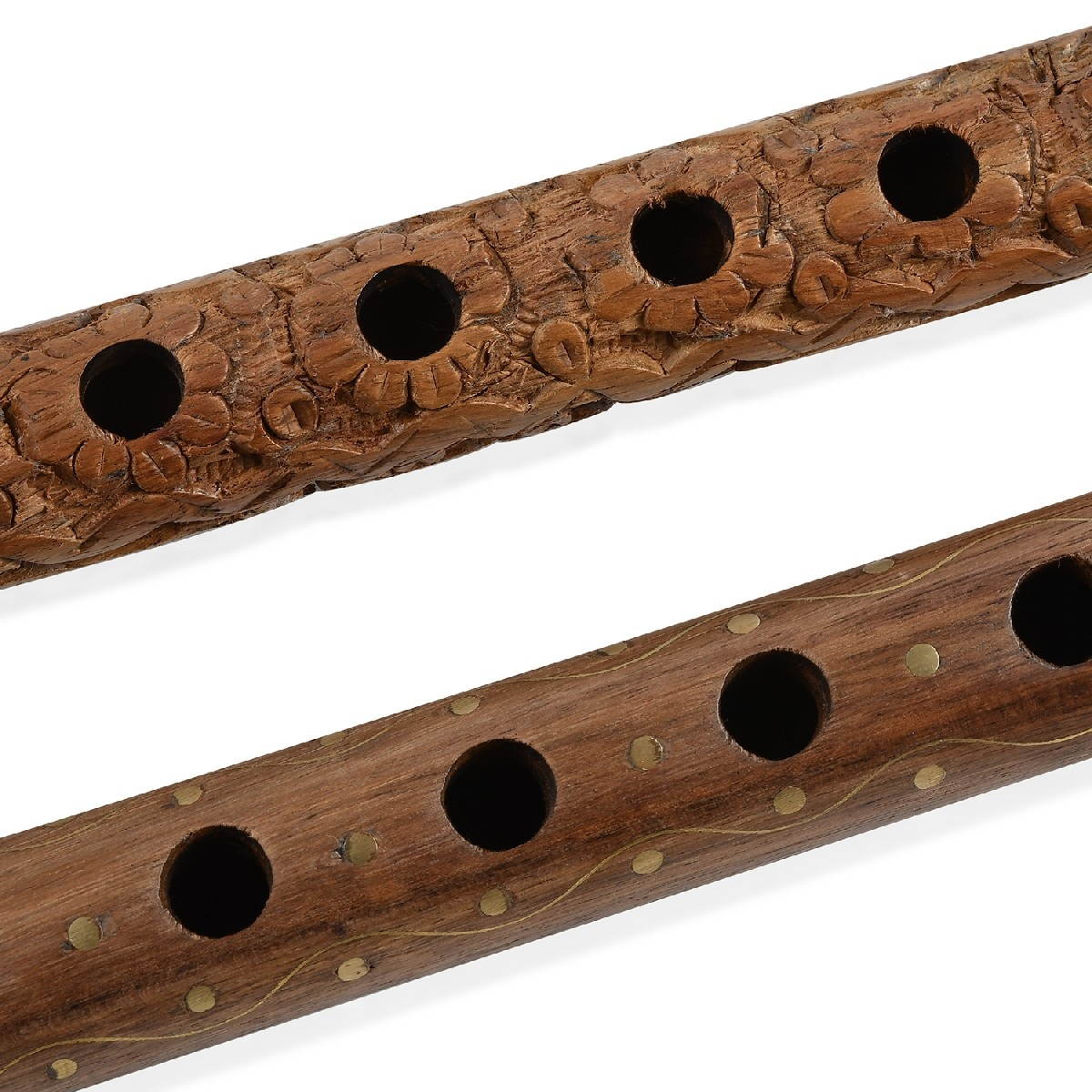 Shop LC Beautiful Musical Instrument Gifts Set of 2 Handcrafted Wooden Flutes Traditional