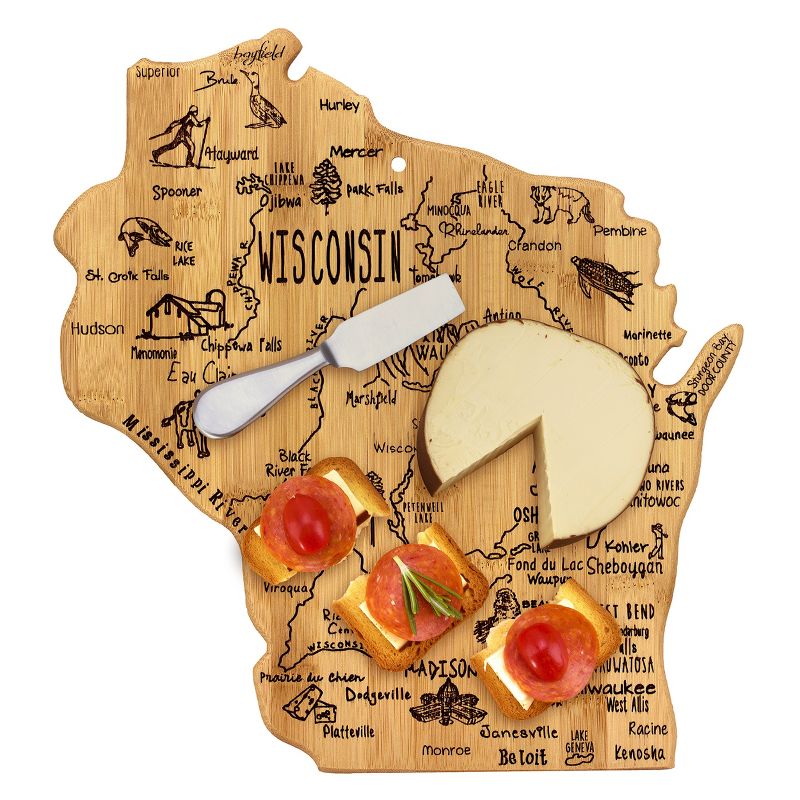 Totally Bamboo Destination Wisconsin Cutting Board 13" x 12"
