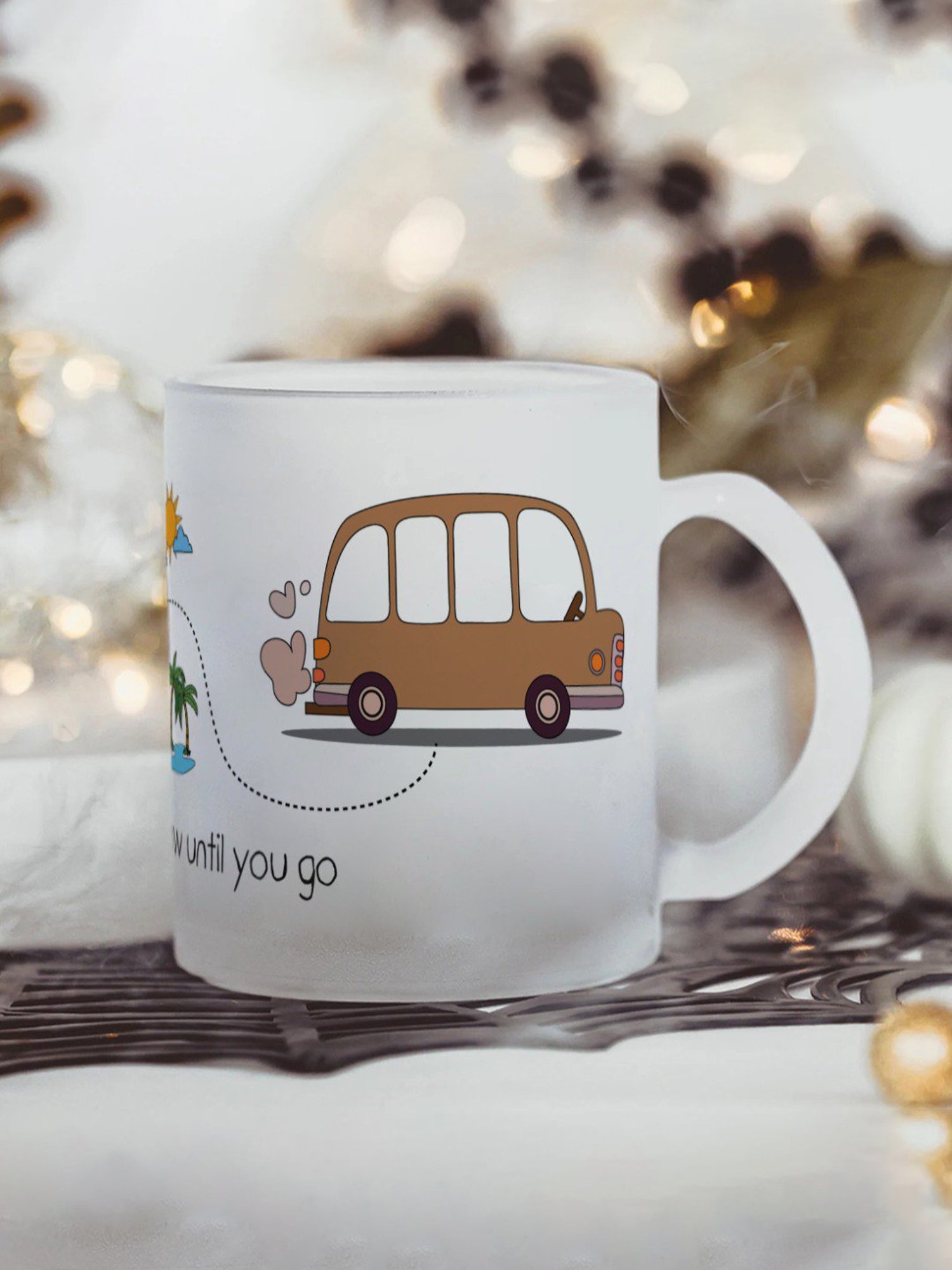 Gathari Aesthetic White Glass Frosted Coffee Mug